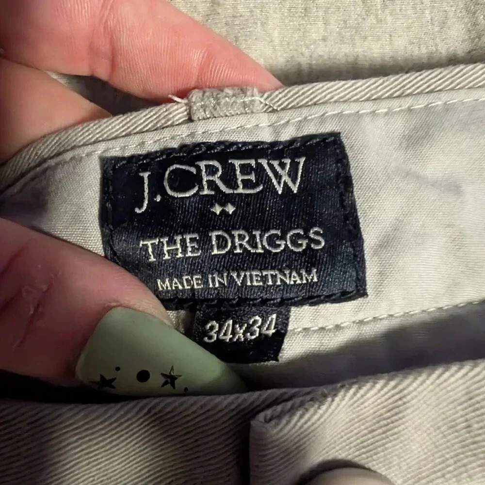 J. Crew Driggs men's 34x34 khaki straight leg chino dress pants - Picture 5 of 5